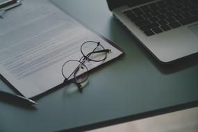 eyeglasses on the table