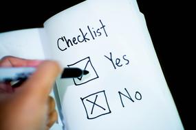 Checklist Yes Or No text drawing