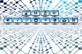 online banking, background with icons