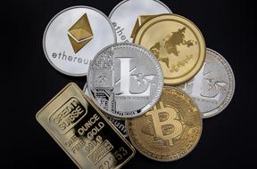 pile of Cryptocurrency, Concept, 3d render