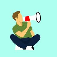 megaphone shout scream drawing