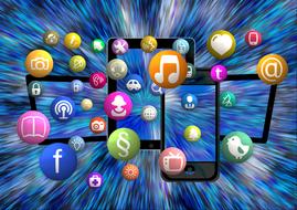 Icons of the Social Medias clipart