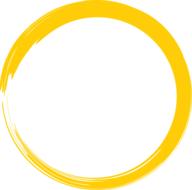 Beautiful, painted, yellow circle, at white background, clipart