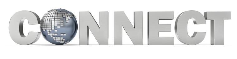 internet connection, concept, 3d lettering with globe