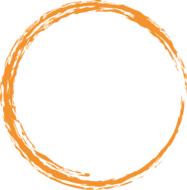 orange round circle drawing