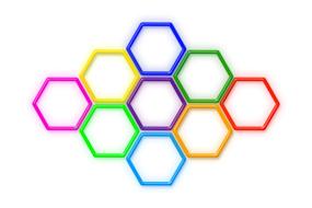 Colorful Collective Hexagon clipart