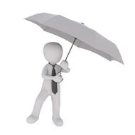 Figure of the man with the umbrella clipart
