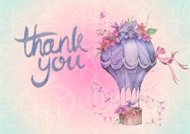 Colorful drawing with "Thank You" sign clipart