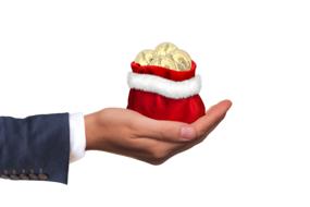 Christmas Money Gift in hand
