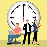 time business clock man drawing