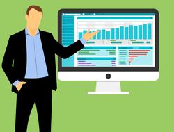 businessman presenting information