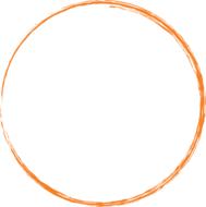 orange round circle paint drawing