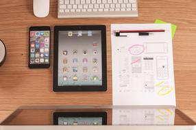 Apple digital equipment on desk