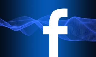 clipart of symbol of social facebook network at deep blue background