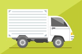 Mini truck with container, drawing