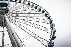 ferris wheel at cloudy sky, low angle view