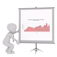 3d model man with presentation drawing