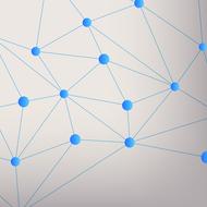 Blue lines between the dots, at grey background, on clipart