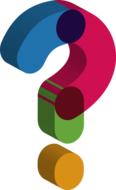 colorful question mark on white background