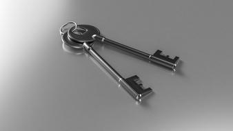 keys on a gray surface