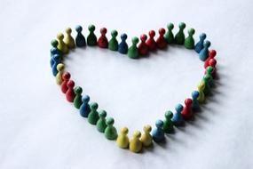 colorful chips in the shape of a heart