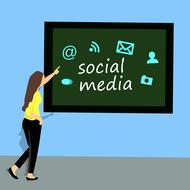 board social media girl drawing