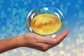Soap Bubble Bitcoin Hand drawing