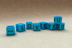 Cube Love Text drawing