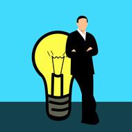 business creative idea lamp drawing