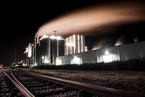 industrial Factory Night Smoke