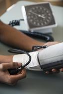 measurement of blood pressure on the arm