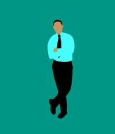 businessman standing in full length, drawing