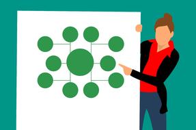 blockchain banner person drawing