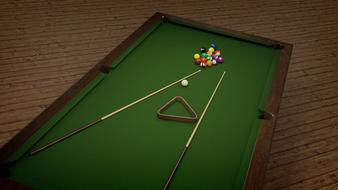 Billiards Balls and green Table