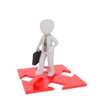 male person stands on crossing, 3d render