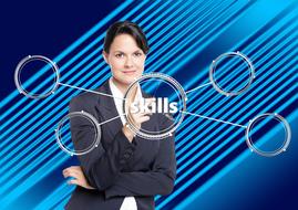 Businesswoman training skills