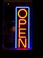 "Open" Neon Sign drawing