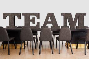 table in the conference room for the team