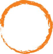 orange round circle paint