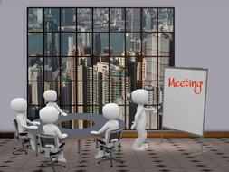 team meeting lecture group 3d drawing
