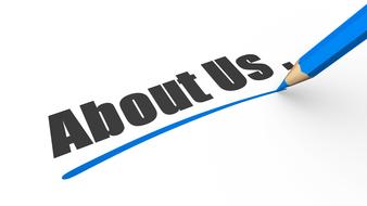 about us text banner drawing