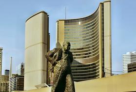 Winston Churchill statue in downtown, canada, toronto