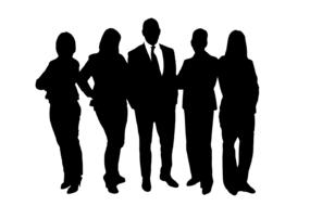 black silhouette of a group of businessmen