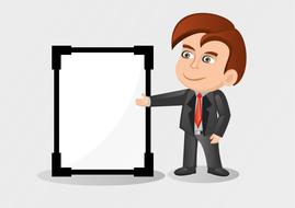 boy business cartoon drawing