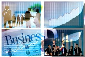 chart business curve collage