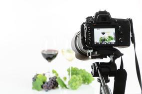 shooting wine in glasses