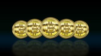painted five gold bitcoin