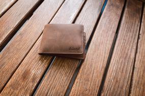 Wallet Business wooden table