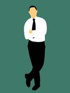 Drawing of the standing man in a suit
