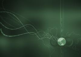 abstract geometric world map green drawing
